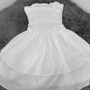 Cider White Strapless Tiered Casual Dress Women’s XS